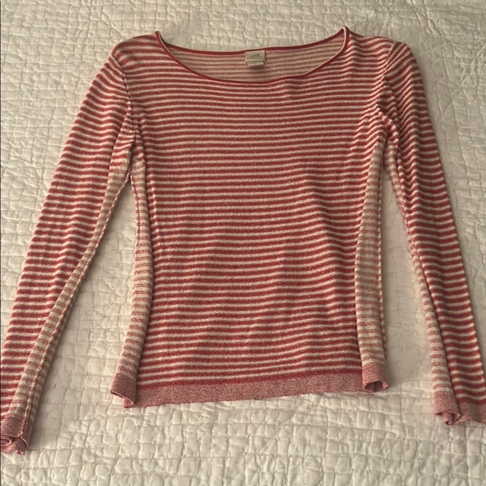 🌿J.Jill Striped Red and Cream Women's Top, size XS🌿